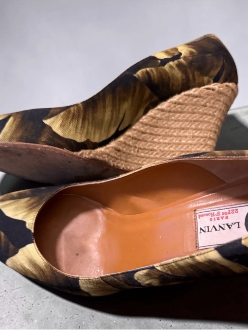 Vintage Lanvin Paris Banana Leaf Espadrilles Size 8.5
